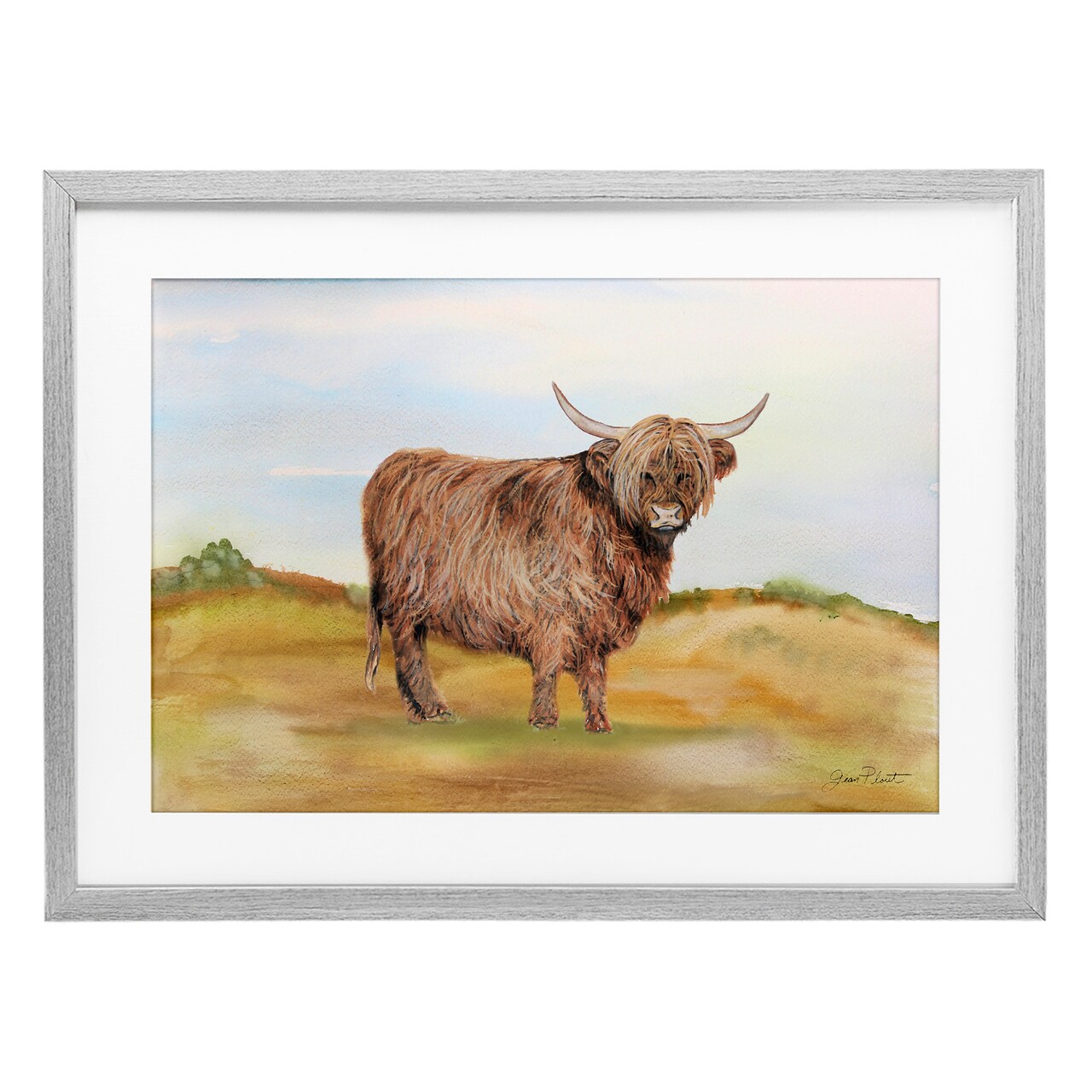 Stupell Industries Farm Animal In Pasture Framed Print Under Glass, design by Jean Plout